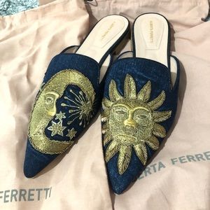 Alberta Ferretti Blue Mules Classic Mia shoes